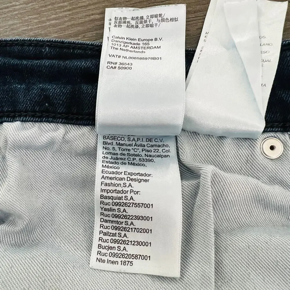 Calvin Klein Jeans Men's Size 32X30 Blue Skinny Moulant Stretch Denim